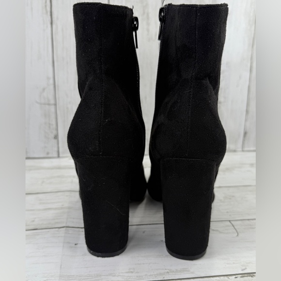 Wild Diva Morris Women's black Peep Toe Ankle Boots Chunky 7.5 Heels Bootie - Picture 12 of 15